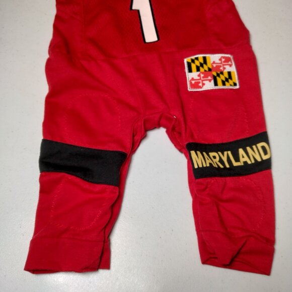 University of Maryland Outfit Baby 0-3M Fast Asleep Romper Terrapins Football - Picture 10 of 14